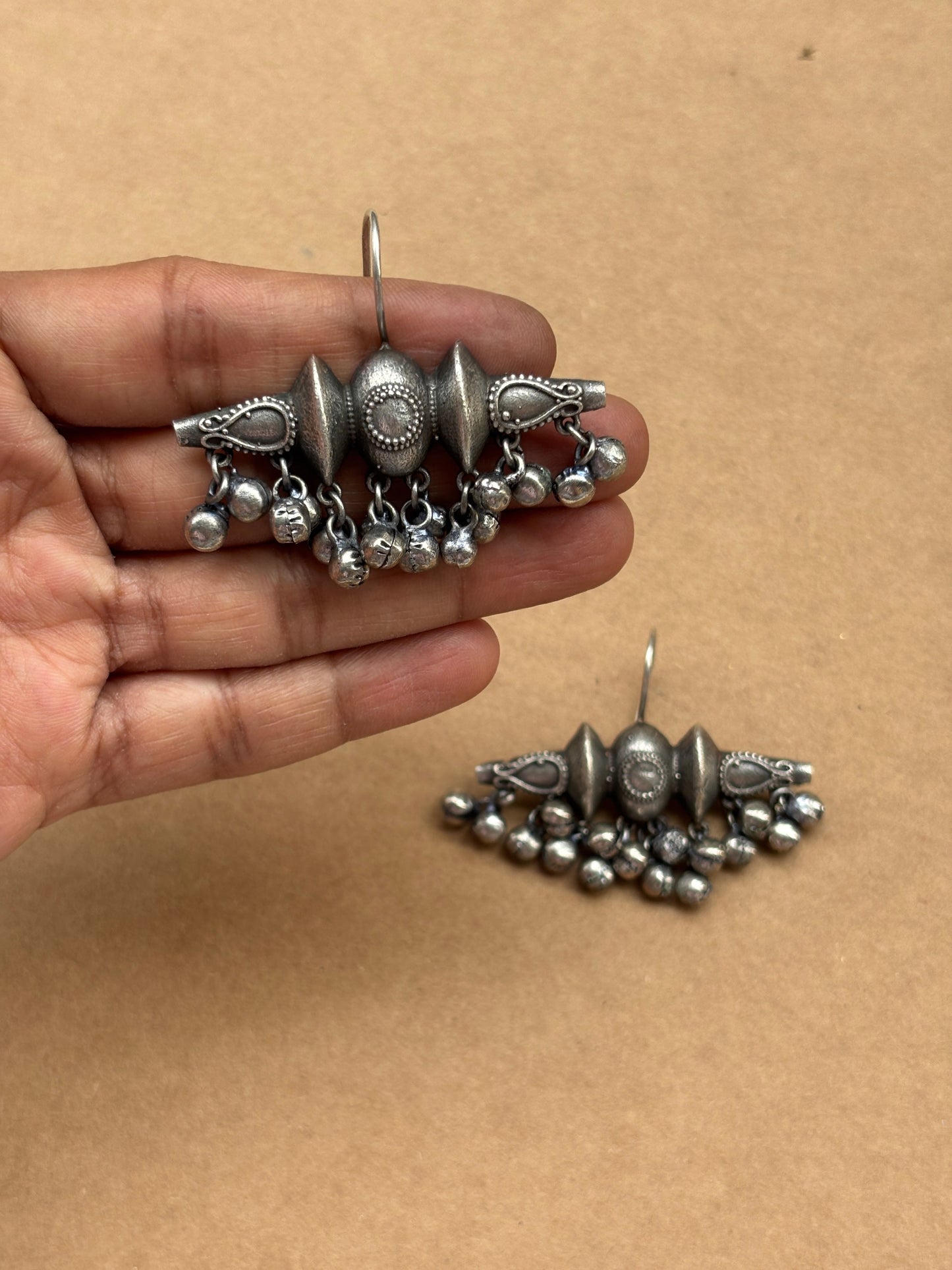 Abhirati Ghungroo Hook Antique Earrings