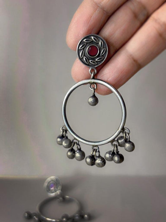 Bali Ghungroo Dangle Brass Silver Earrings