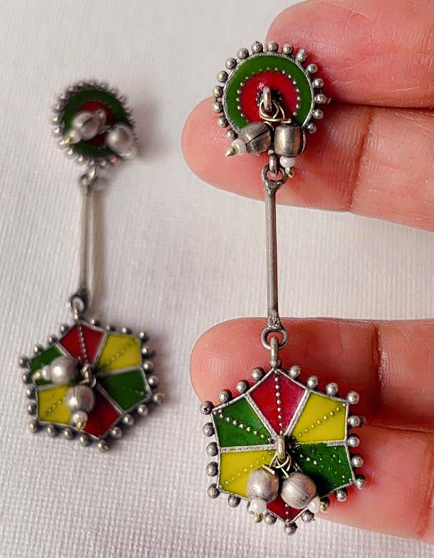 Basma Handpainted Meenakari Dangle Earrings