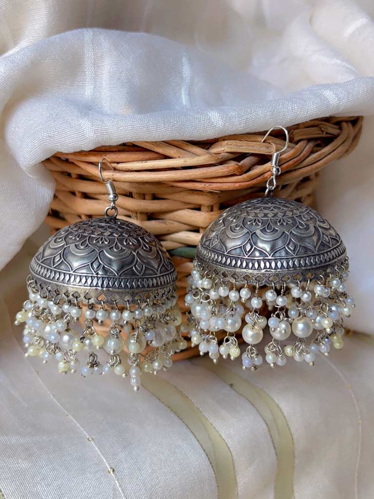 Big Bold Hook Silver Replica Earrings