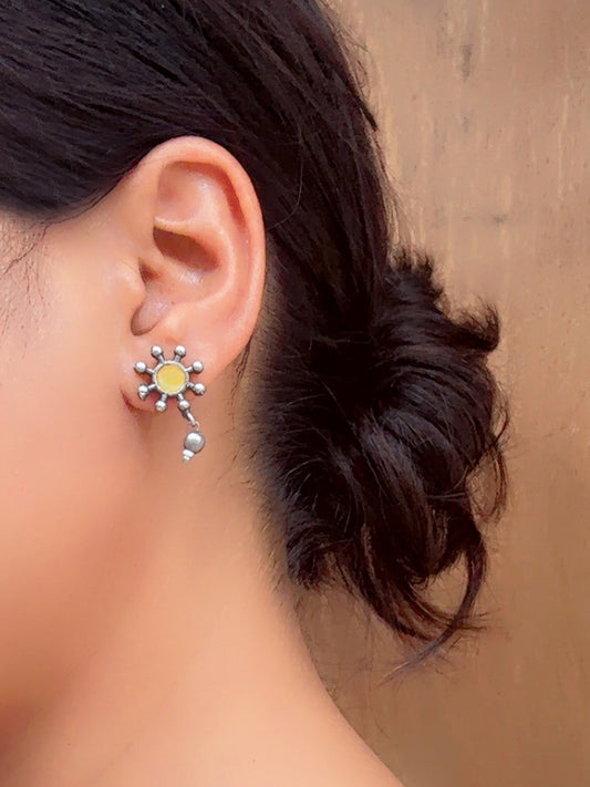 Birdie Handpainted Earcuff & Stud Earrings
