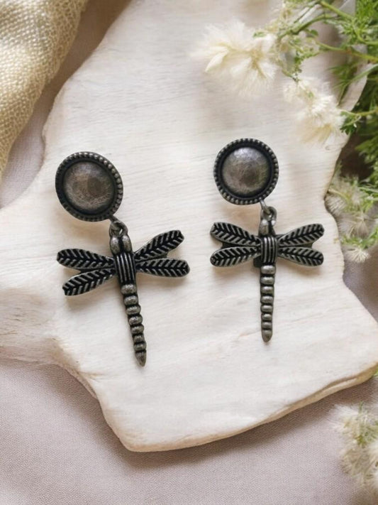 Butterfly Oxidized Stud Dainty Dangle Earrings