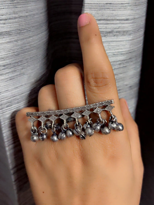 Eesha Oxidized Ghungroo Adjustable Ring