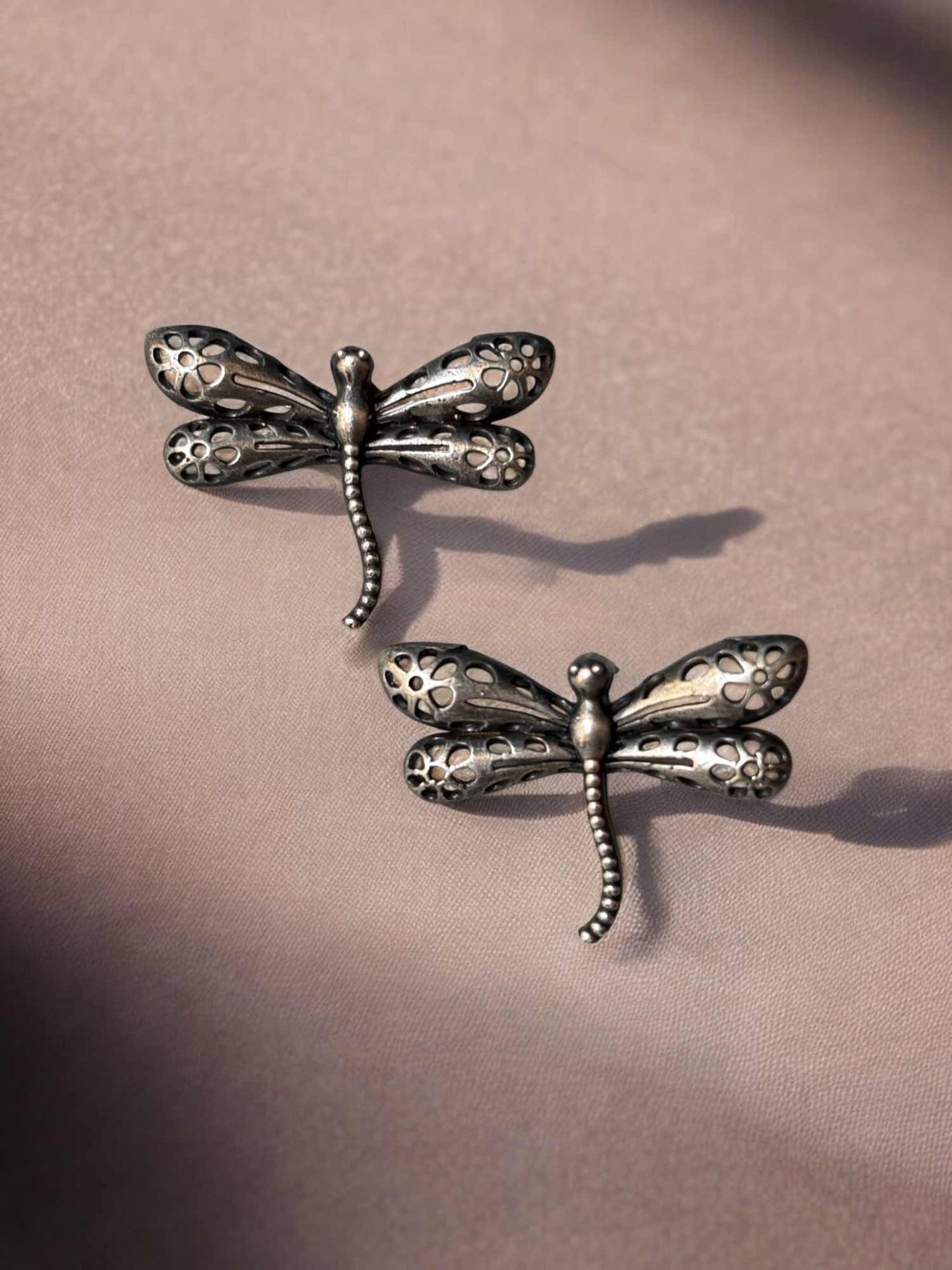 Quirky Firefly Dainty Oxidized Studs Earrings