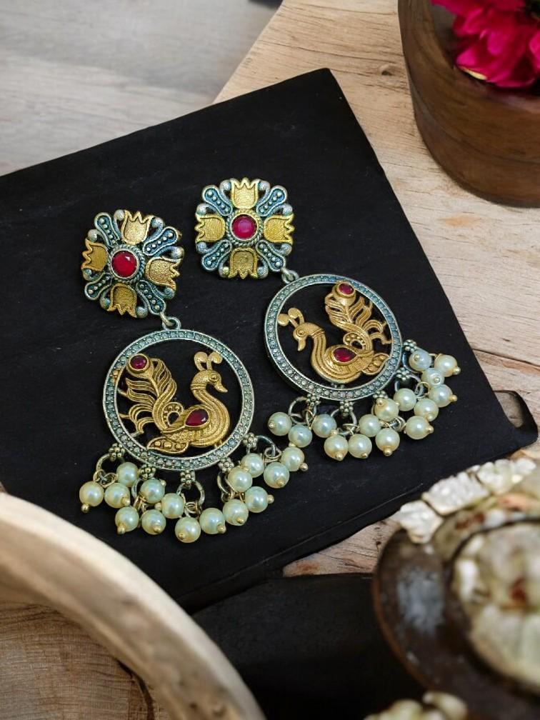 Kalapi Dual Tone Dangler Earrings