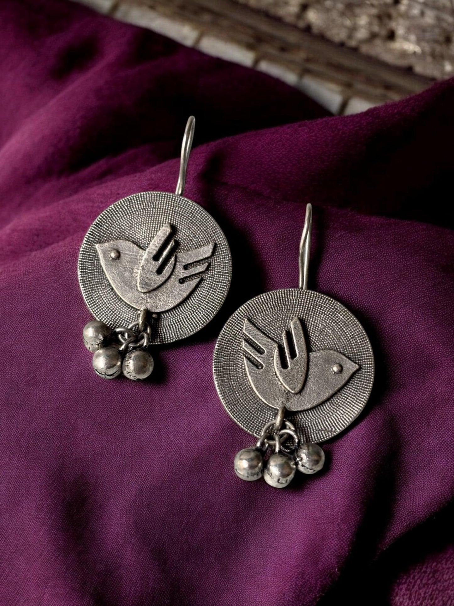 Koel Hook Oxidized Boho Earrings