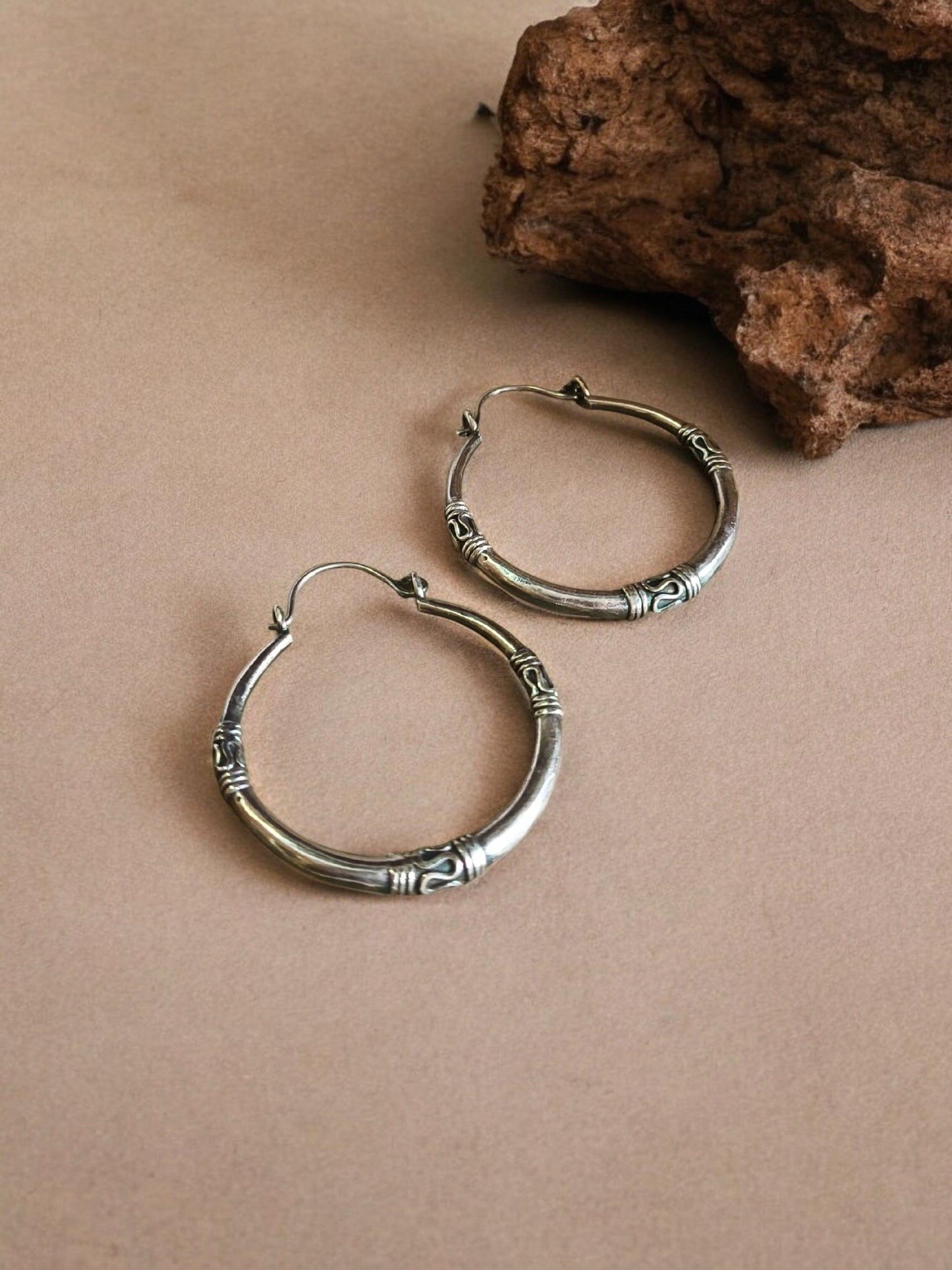Kundala Bali – Oxidized Boho Hoop Earrings