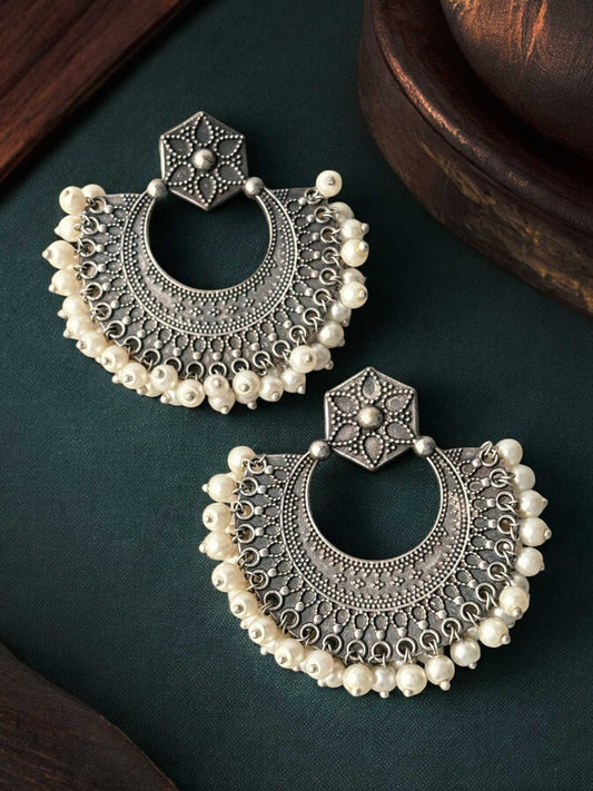 Maharani Chandbali Big Stud Pearl Earrings