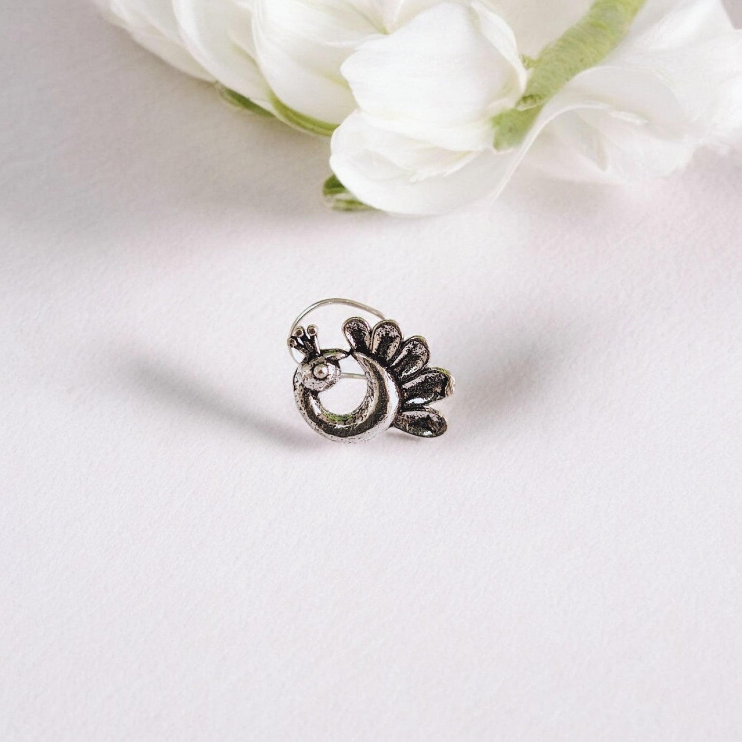 Mayuri Piercing Silver Oxidized Nosepin
