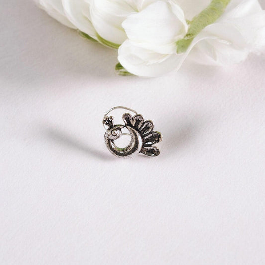 Mayuri Piercing Silver Oxidized Nosepin