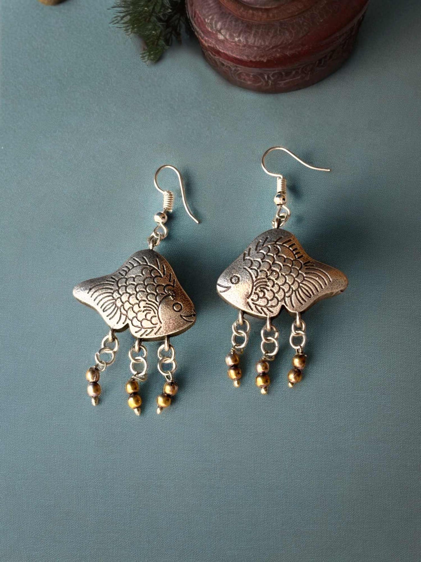 Nemo Hook Oxidized Boho Earrings