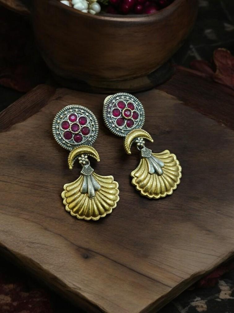 Parag Dual Tone Stud Earrings