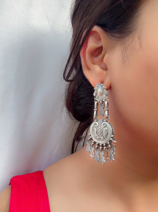 Sharvi Dangle Oxidized Boho Earrings