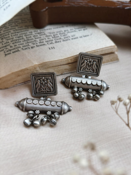 Vida Ghungroo Dangle Oxidized Earrings – Timeless Tribal Charm