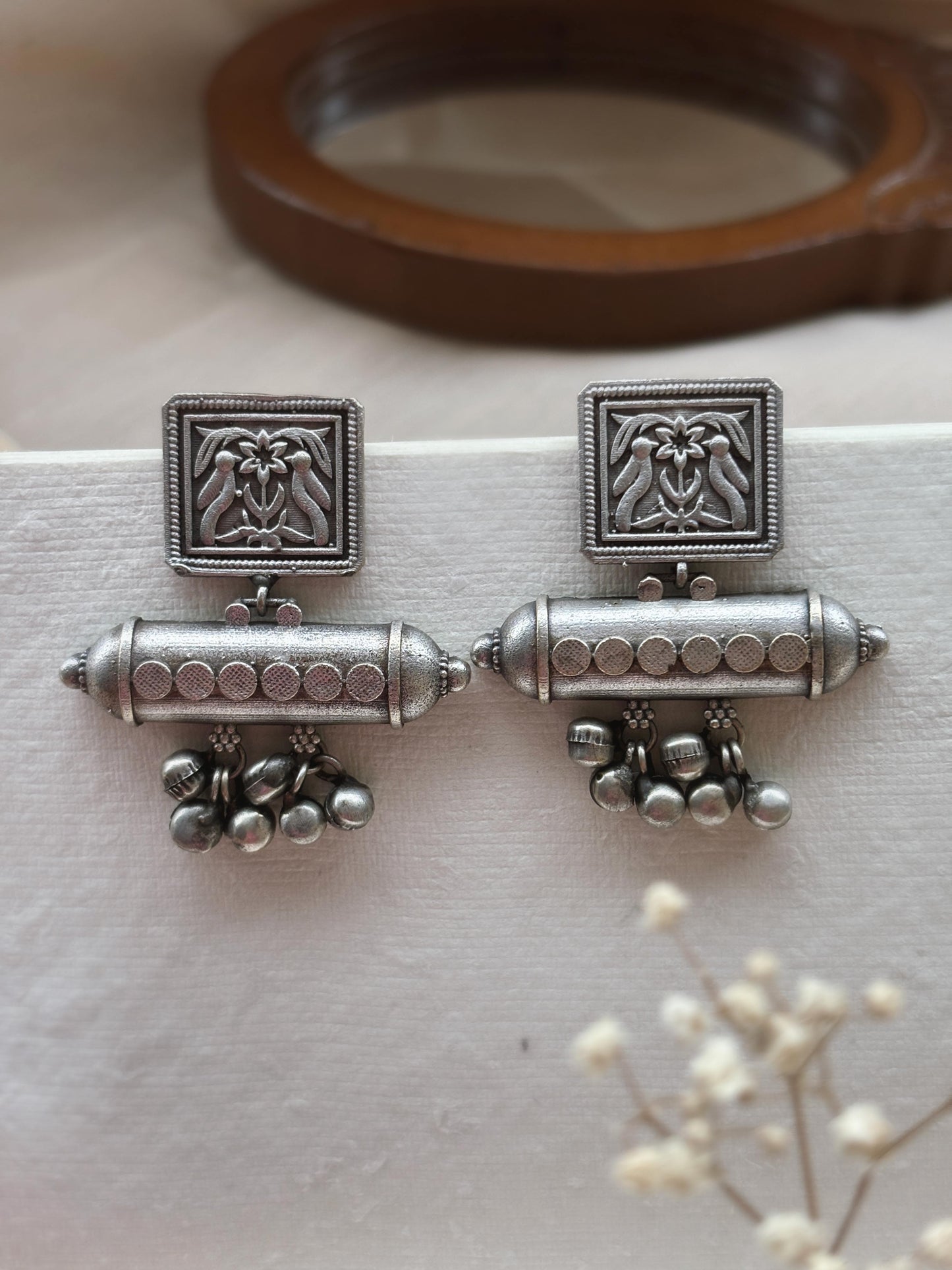 Vida Ghungroo Dangle Oxidized Earrings – Timeless Tribal Charm