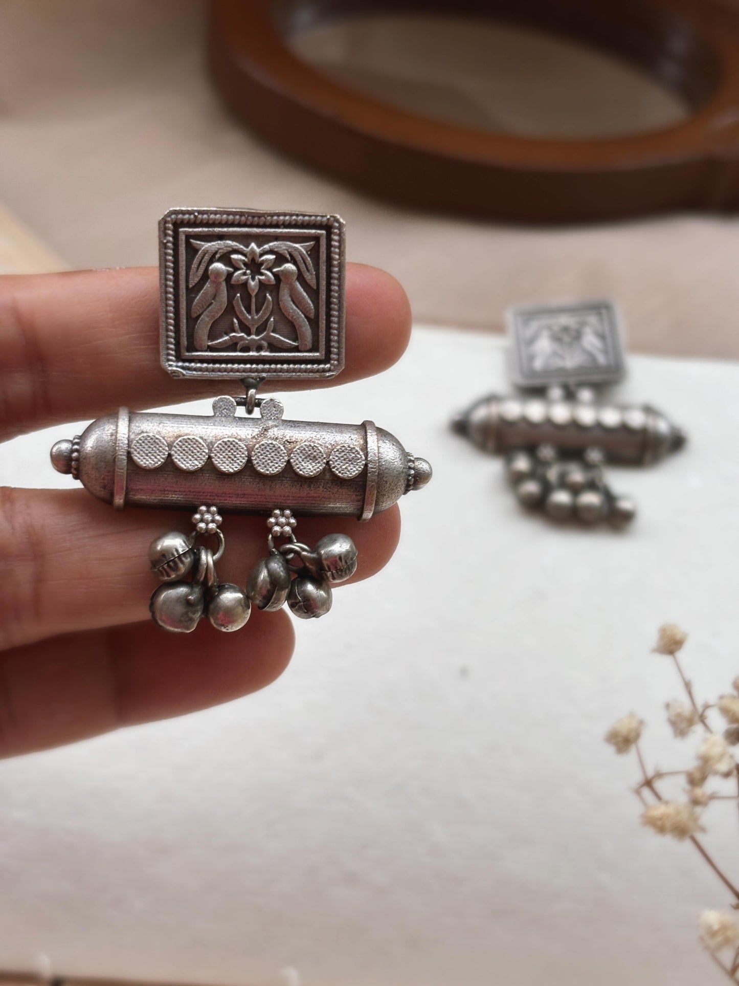 Vida Ghungroo Dangle Oxidized Earrings – Timeless Tribal Charm