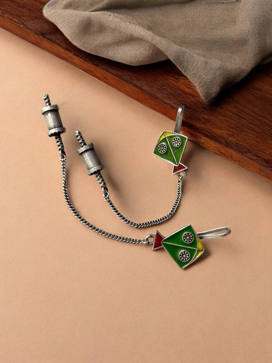 Aavi Enamel Handpainted Earcuff Earrings