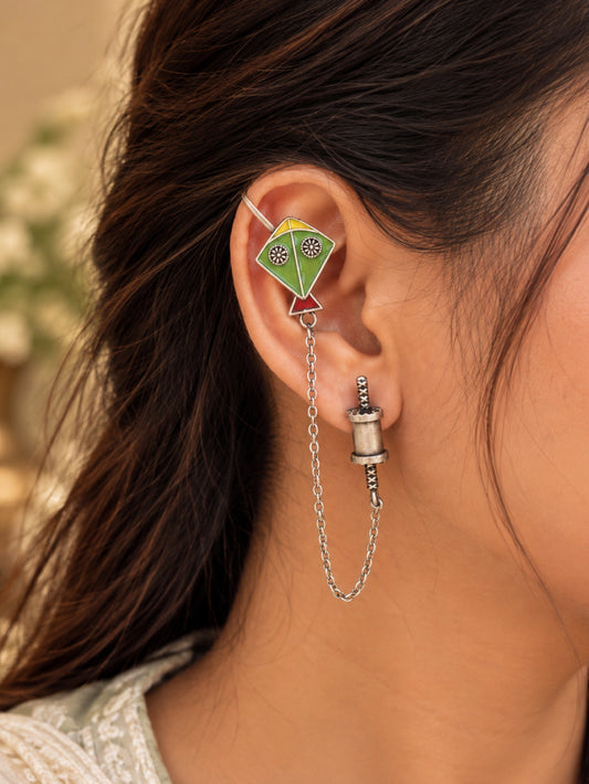 Quirky Aavi Enamel Handpainted Earcuff Earrings