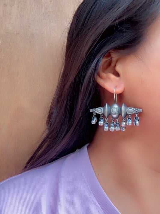 Abhirati Ghungroo Hook Antique Earrings