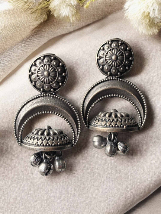 Amala Ghungroo Oxidized Dangle Earrings