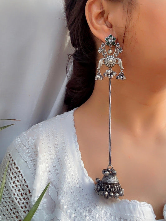 Anya Green Kashmiri Long Ghungroo Jhumka