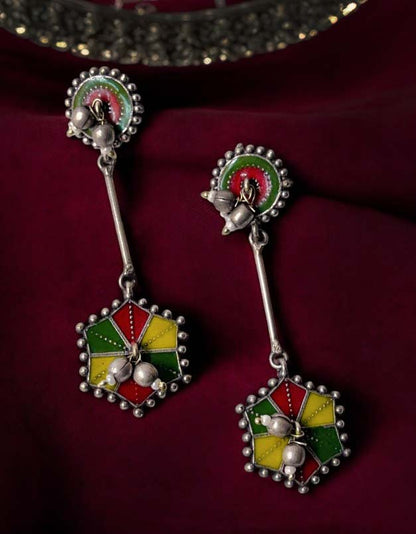 Basma Handpainted Meenakari Dangle Earrings