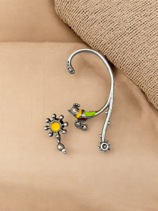 Birdie Handpainted Ear Cuff & Stud Earrings