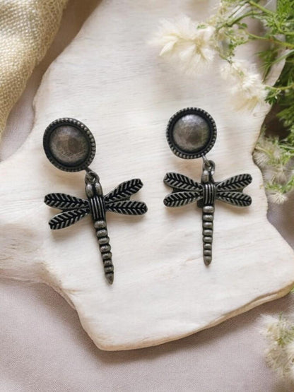 Butterfly Oxidized Stud Dainty Dangle Earrings