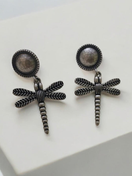 Butterfly Oxidized Stud Dainty Dangle Earrings