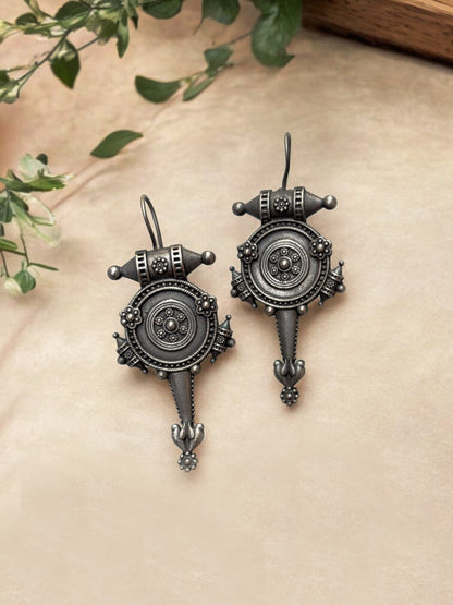 Chakai Oxidized Silver Hook Earrings