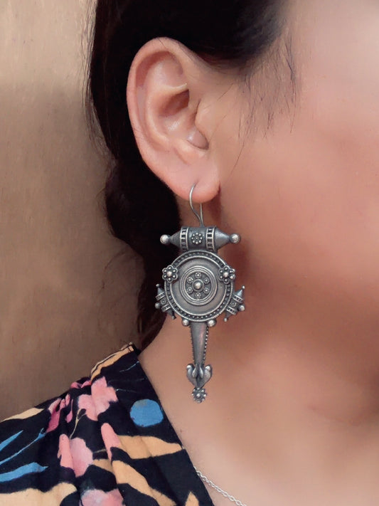Chakai Oxidized Silver Hook Earrings