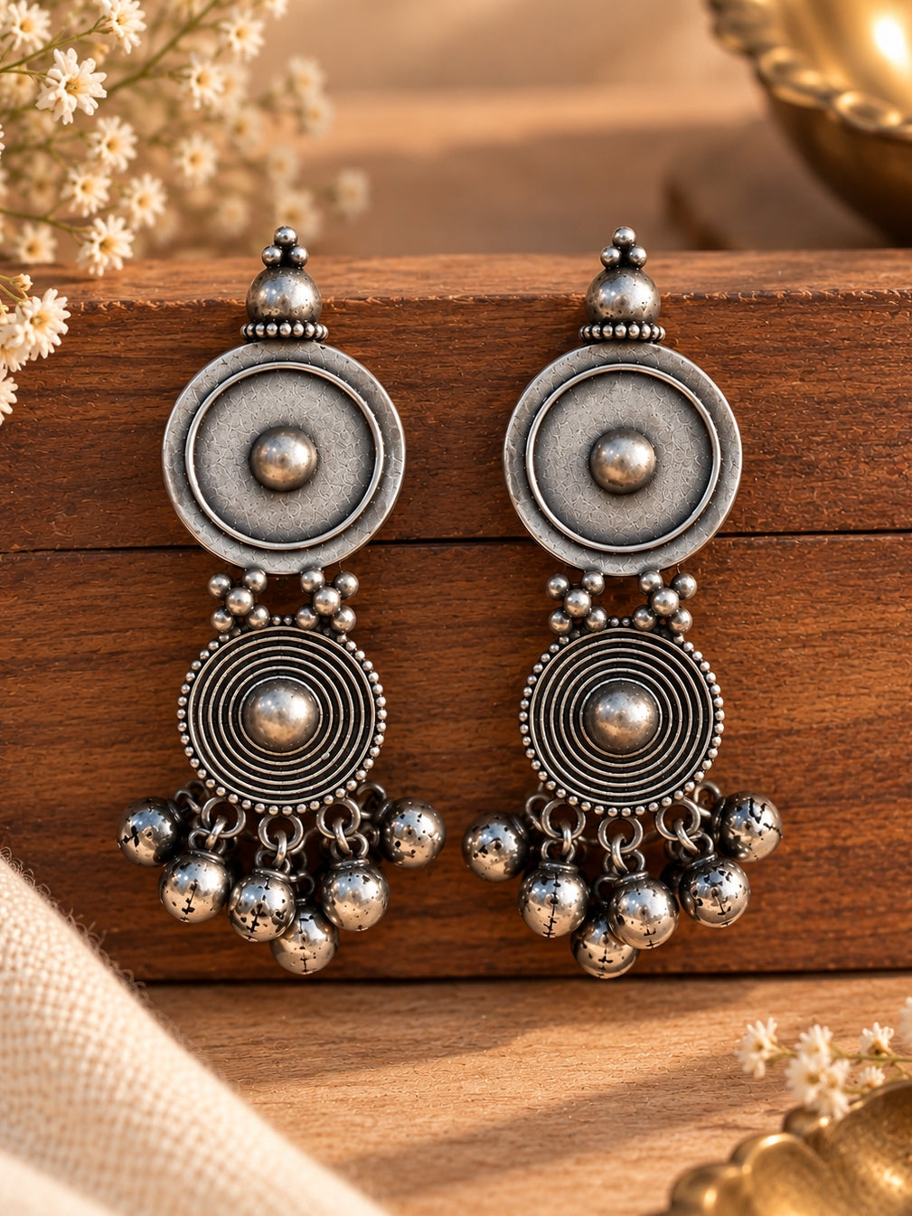 Chakrika Ghungroo Dangle Stud Earrings
