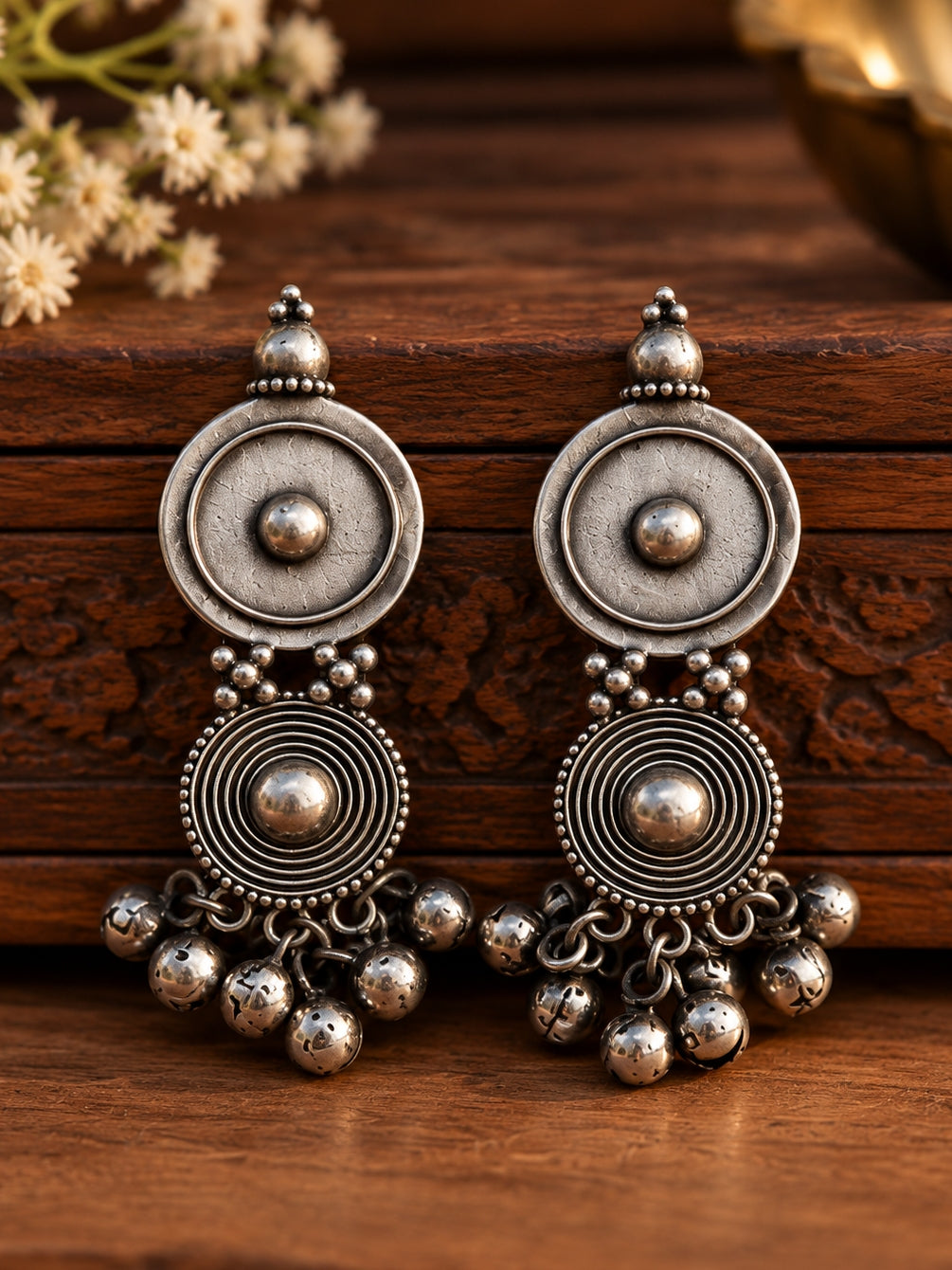 Chakrika Ghungroo Dangle Stud Earrings