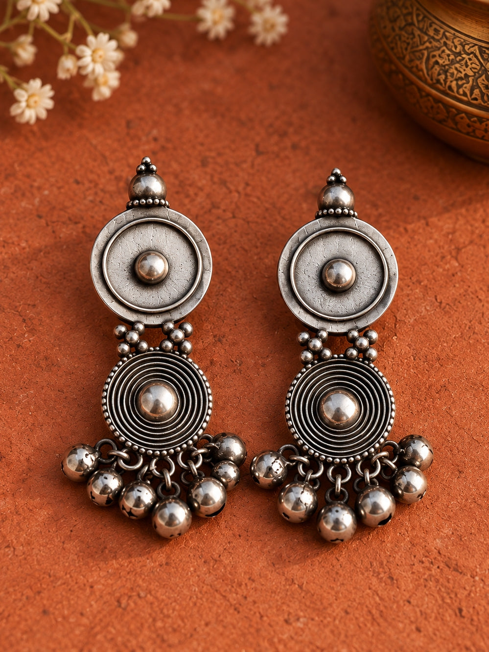 Chakrika Ghungroo Dangle Stud Earrings