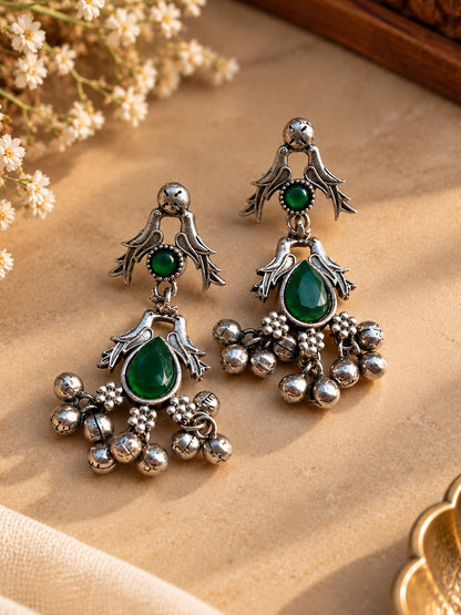 Chidi Green Monalisa Stone Dangle Earrings