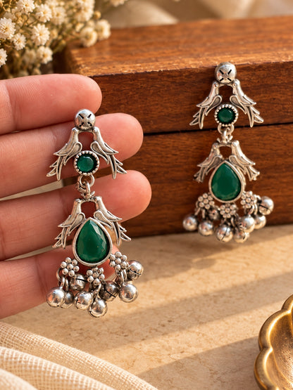 Chidi Green Monalisa Stone Dangle Earrings