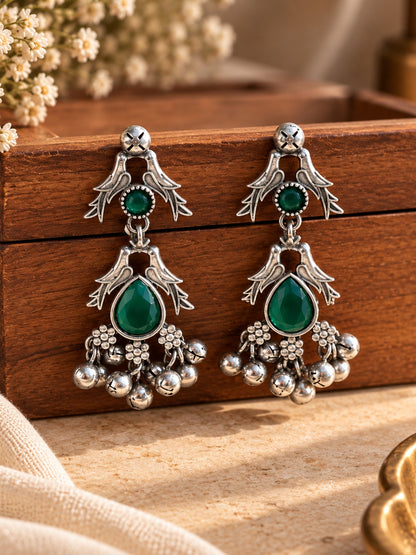 Chidi Green Monalisa Stone Dangle Earrings