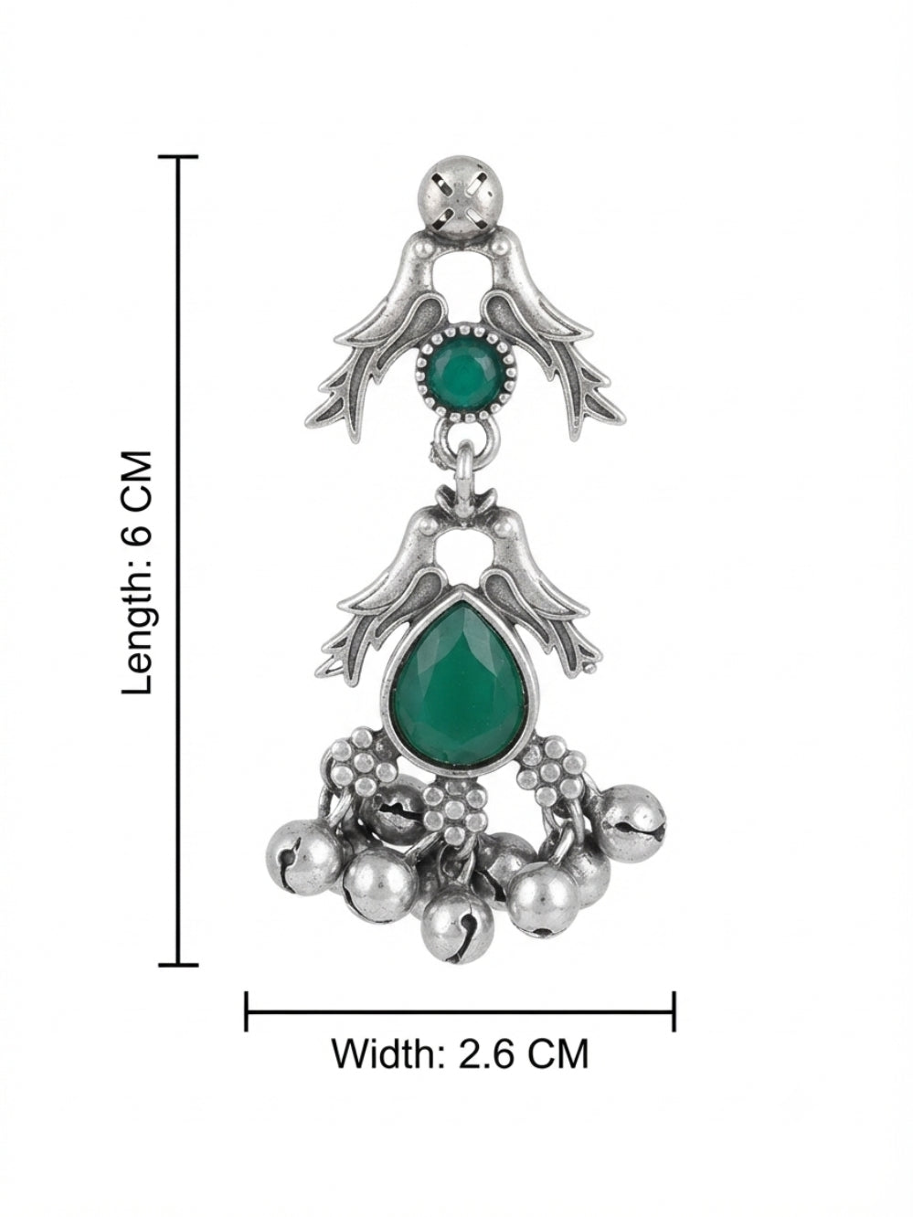 Chidi Green Monalisa Stone Dangle Earrings