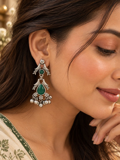 Chidi Green Monalisa Stone Dangle Earrings