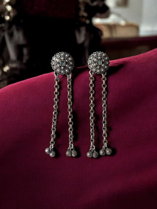 Dhara Ghungroo Oxidized Dangle Earrings