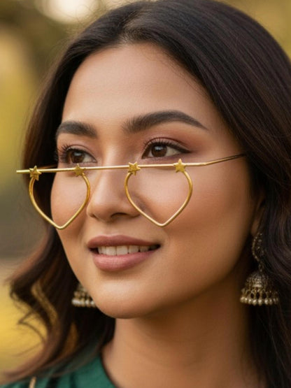 Dilkash Golden Facelet Women Statement Face Jewelry