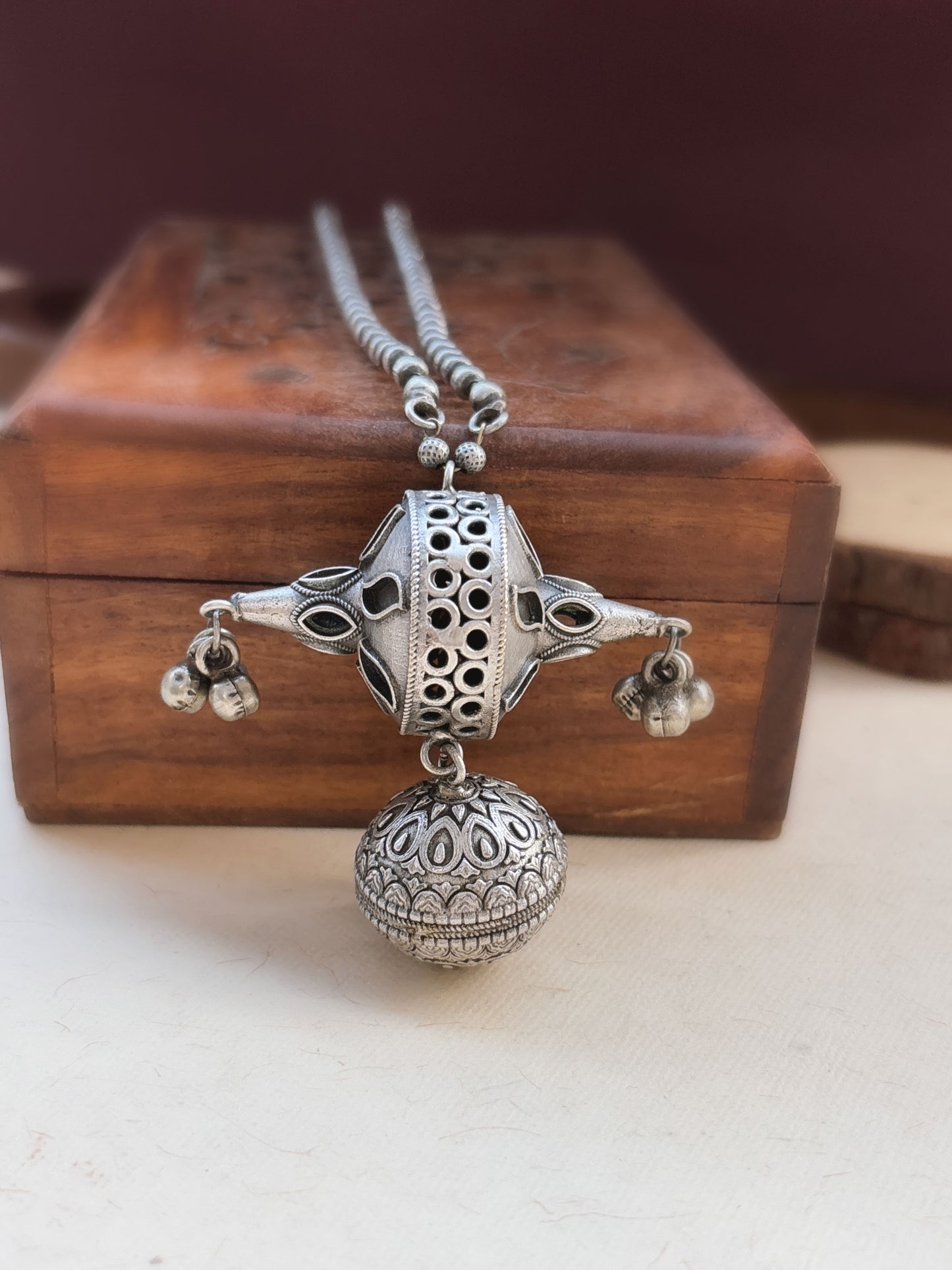 Golak Long Ghungroo Pendant Neckchain