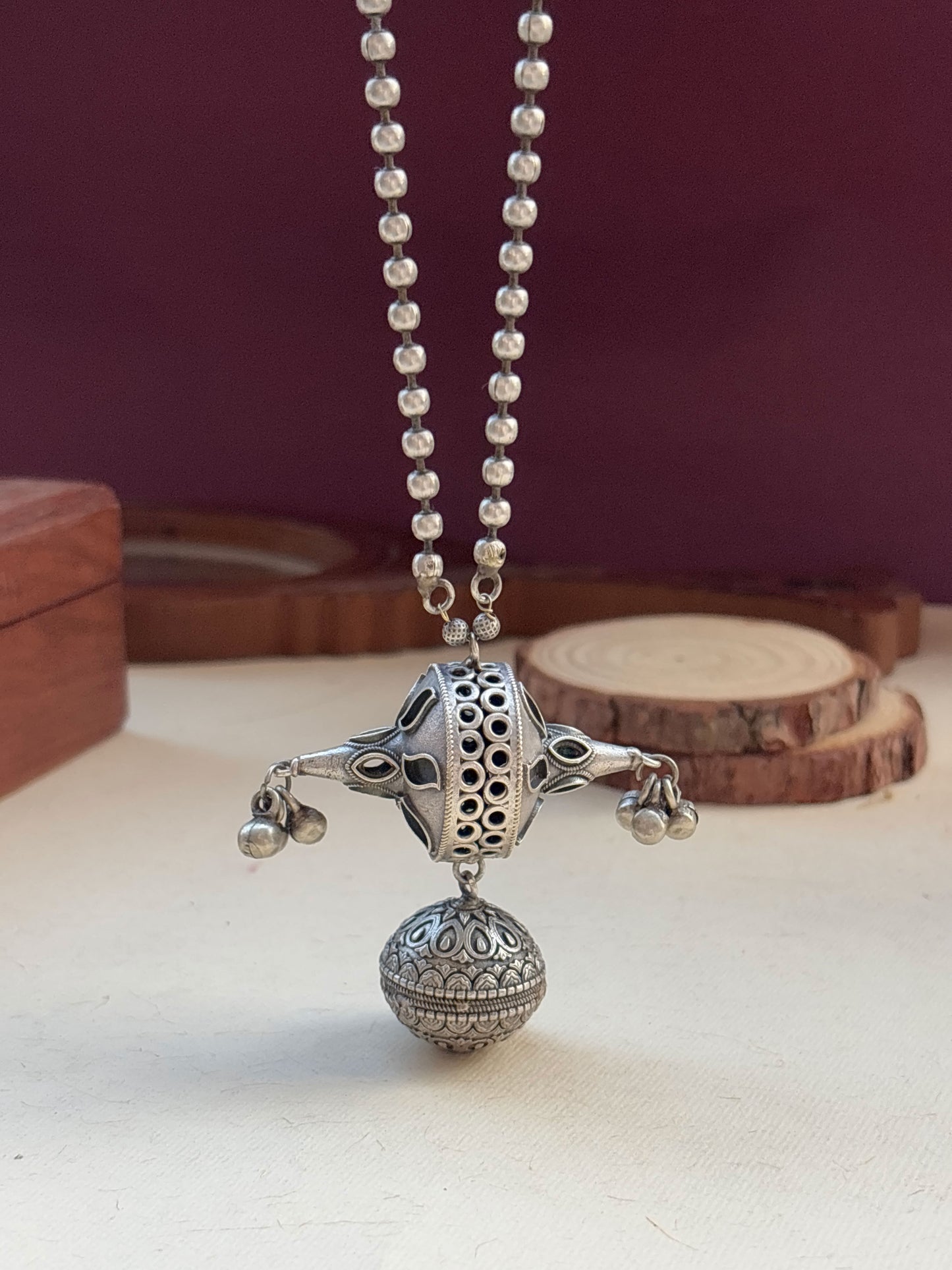 Golak Long Ghungroo Pendant Neckchain