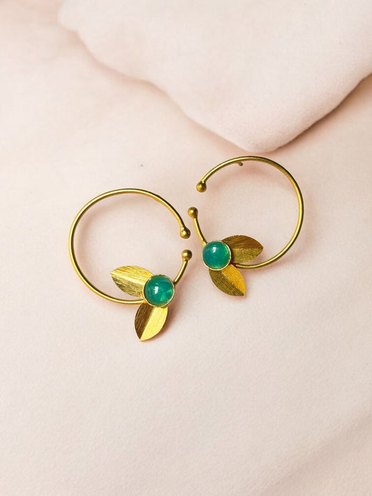 Ivy Mint Monalisa Stone Anti-Tarnish Earrings