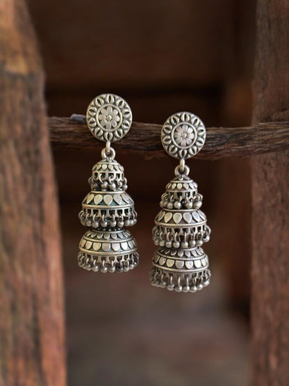 Jhoomar Triple Layer Ghungroo Jhumki