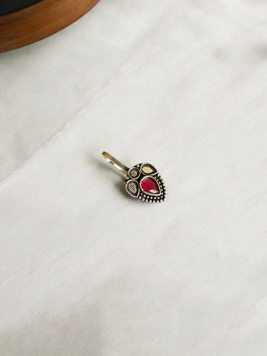 Kali Red Non Piercing Clip-On Nosepin