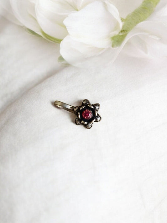 Keya Red Monalisa Stone Clip-On Nosepin