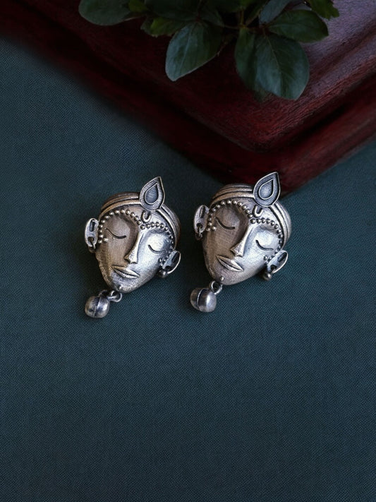 Krishna Studs – Oxidized Boho Earrings