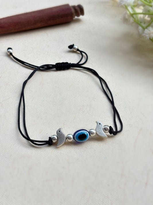 Kuhu Oxidized Black Thread Evil Eye Nazar Anklet (Adjustable – 1 Piece)