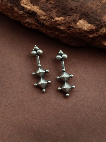 Lashita Small Studs – Oxidized Boho Tribal Earrings